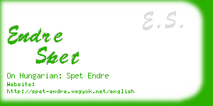 endre spet business card